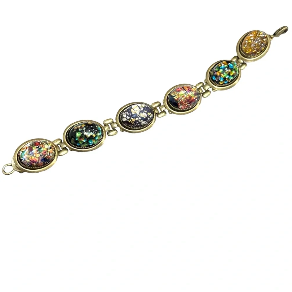 MULTI COLOR CONFETTI ACRYLIC LINK BRACELET